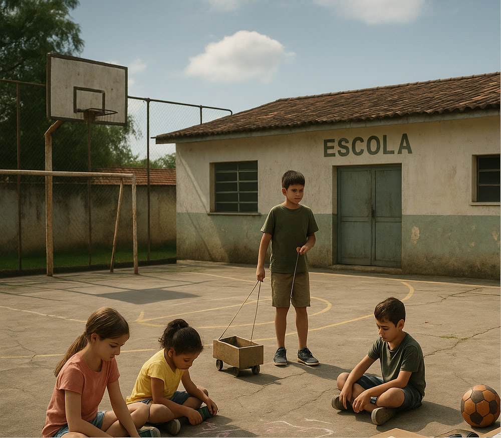 Imagem ilustrativa das condições precárias de muitas escolas públicas brasileiras, tema abordado pelo projeto Adote uma Escola da Associação Verde Esperança.