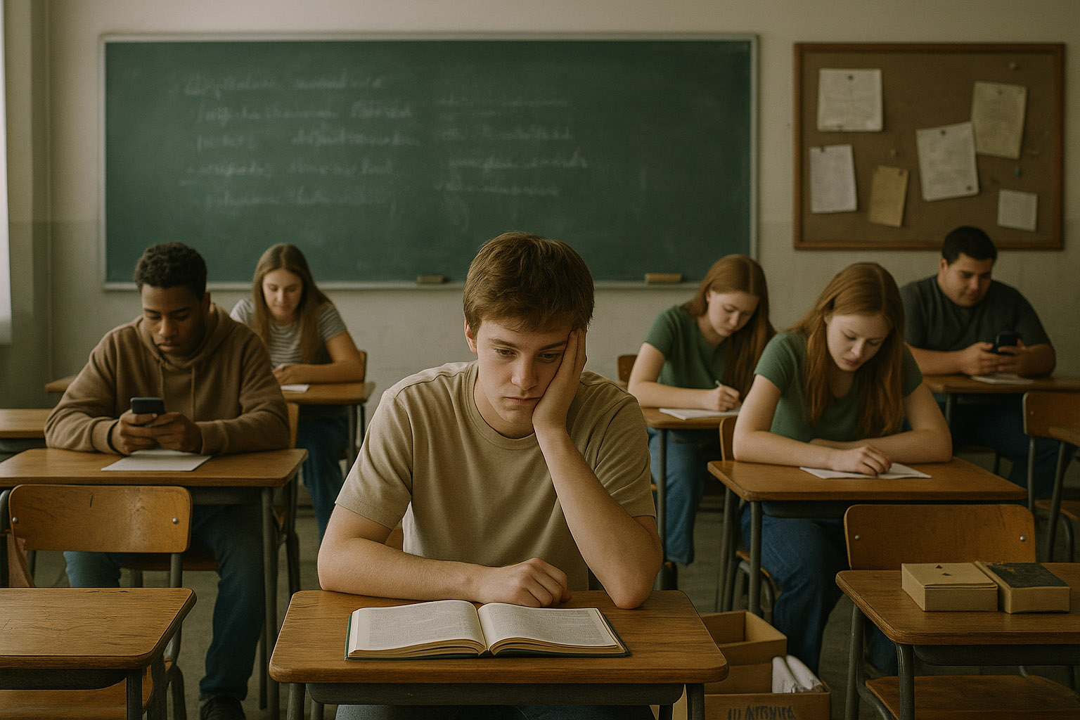 Imagem ilustrativa da exclusão informacional e falta de acesso à educação integradora em comunidades vulneráveis, tema central do projeto MUDA da Associação Verde Esperança.