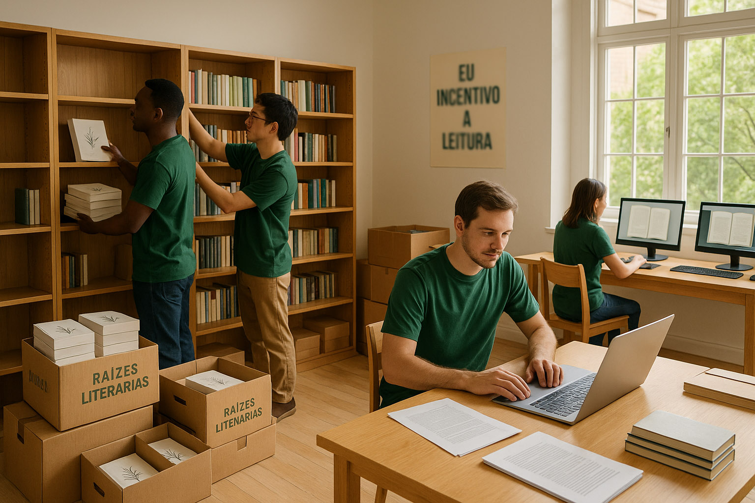 Formas de apoio ao projeto Raízes Literárias da Associação Verde Esperança, com destaque para doações, participação em oficinas e fortalecimento da leitura crítica.