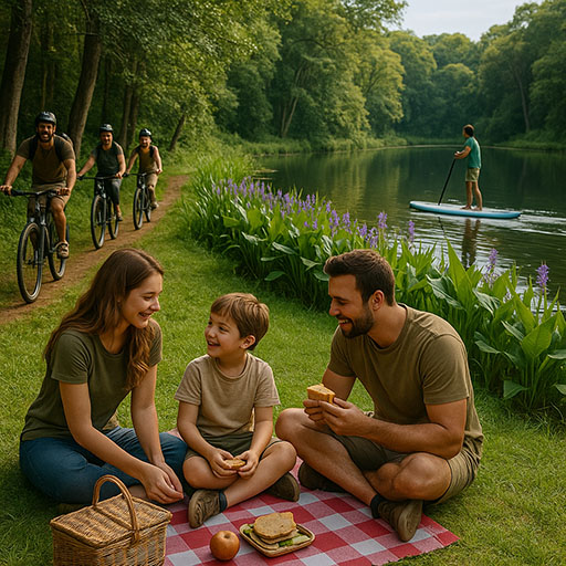 Atividades propostas pelo projeto Turismo Regenerativo da Associação Verde Esperança, como vivências agroecológicas, trilhas, capacitação de guias e ações culturais.