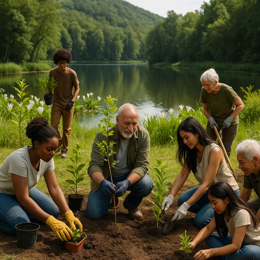 Chamada à participação no projeto Turismo Regenerativo da Associação Verde Esperança, com destaque para voluntariado, parcerias e doações estruturais.